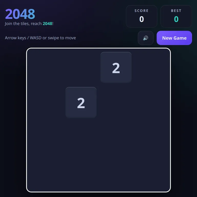 2048 browser game preview