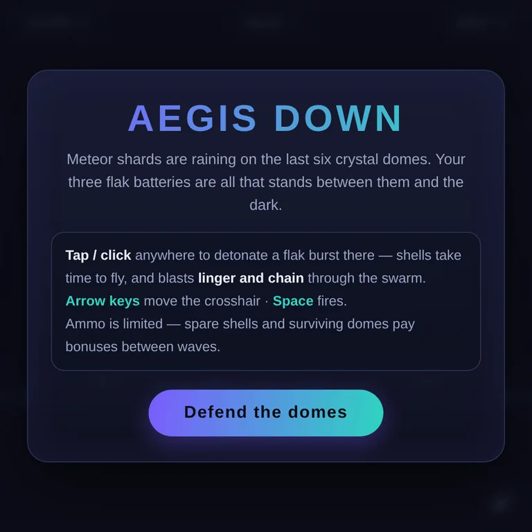 Aegis Down browser game preview