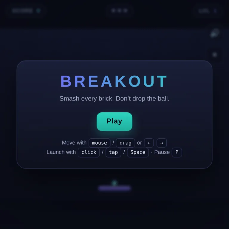 Breakout browser game preview