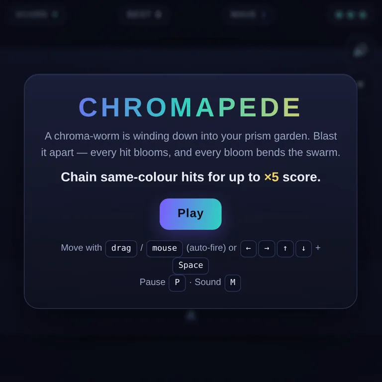 Chromapede browser game preview