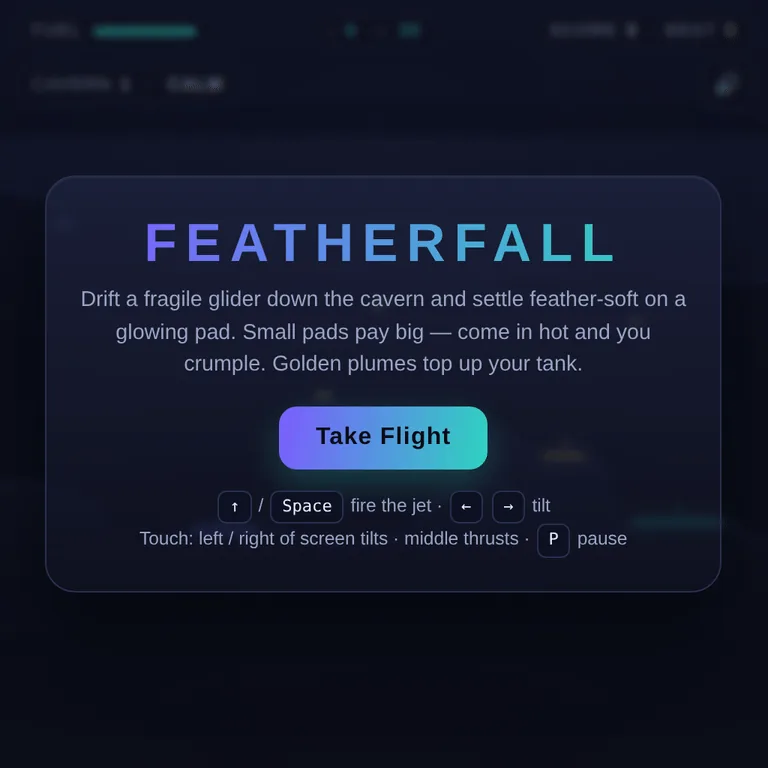 Featherfall browser game preview