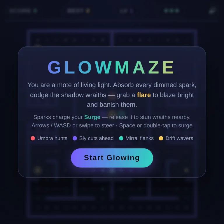 Glowmaze browser game preview