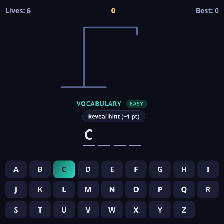 Hangman browser game preview