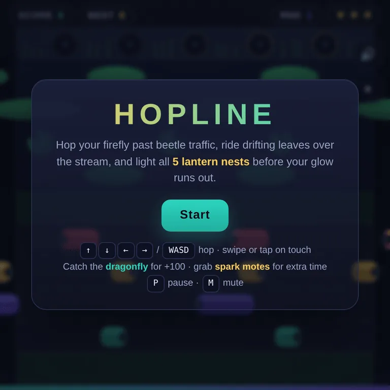 Hopline browser game preview