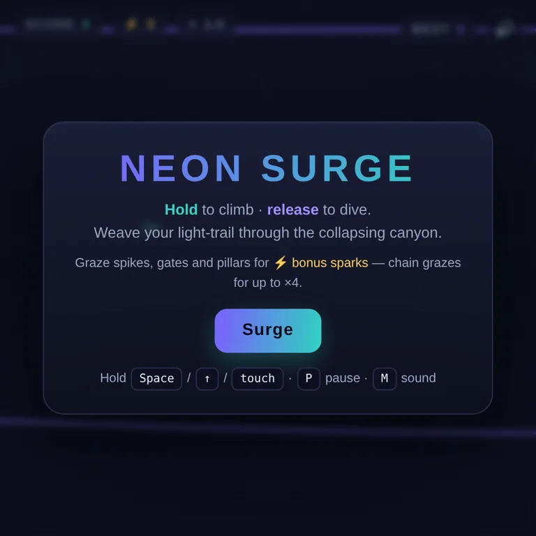 Neon Surge browser game preview