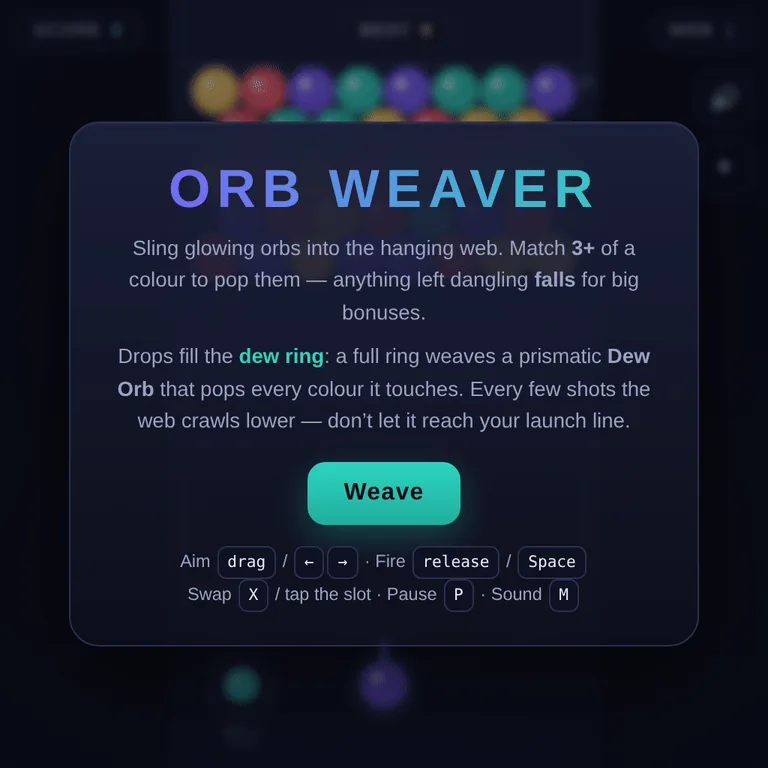 Orb Weaver browser game preview