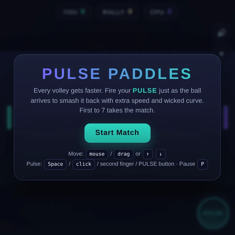 Pulse Paddles browser game preview