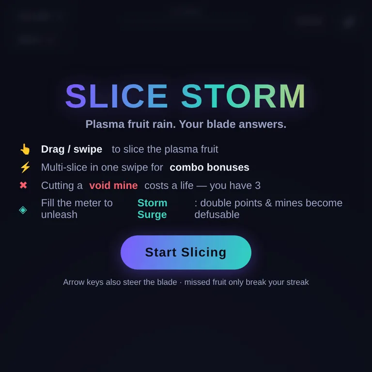 Slice Storm browser game preview