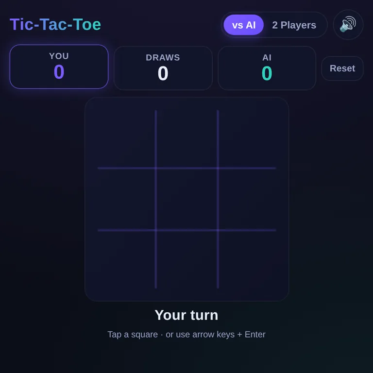 Tic-Tac-Toe browser game preview