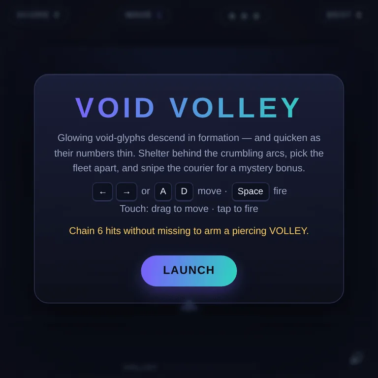 Void Volley browser game preview