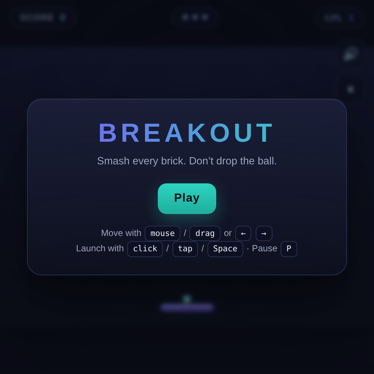 Breakout browser game cover