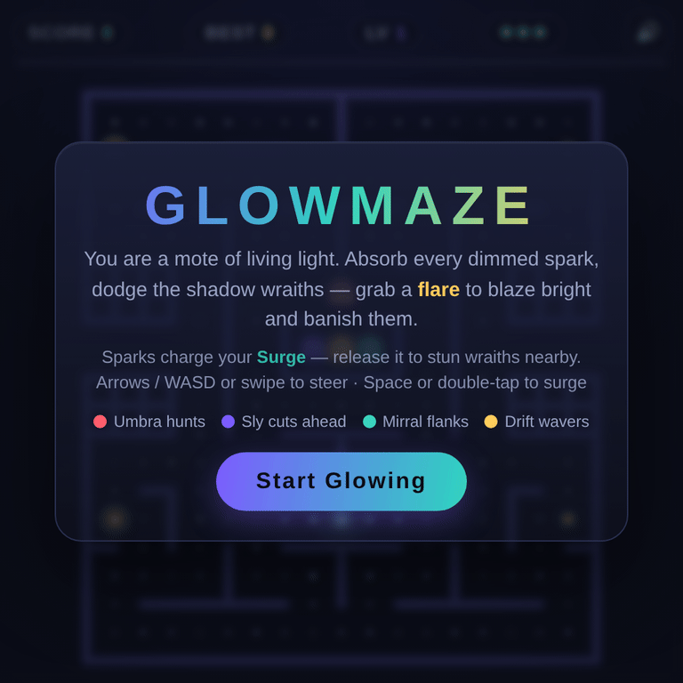 Glowmaze browser game cover