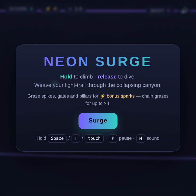Neon Surge browser game cover